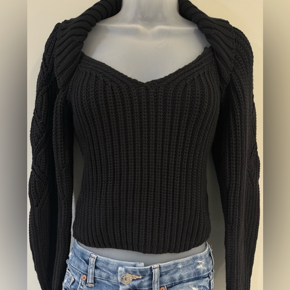 Express Off-the-Shoulder Black Sweater